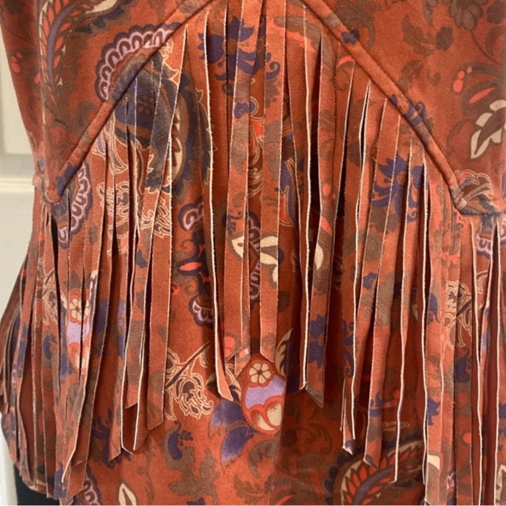 Idyllwind Rust Paisley Fringe Tank Top - Picture 9 of 9